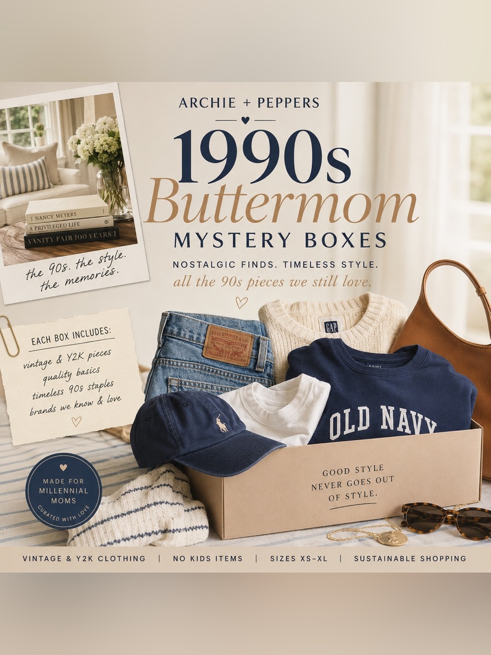 1990s Buttermom Mystery Box | Vintage Y2K Clothing & Accessories | 5–8 Pieces